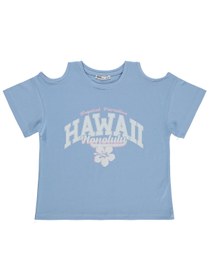 Resim Civil Girls Hawaii Baskılı 10-13 Yaş Tişört - Mavi - Açık Mavi / 13-14 Yaş 