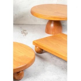 Resim Justwood 2 Katlı Kek Standı + Pastalık 25 cm + Risus 25 cm + Risus Küçük Boy Ahşap 17 x 25 cm 