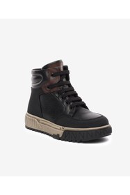 Resim Greyder Erkek Çocuk Siyah Hakiki Deri Sneaker Bot 5K5NB59669 