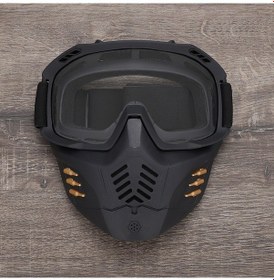 Resim Ccgloball Motosiklet Kaskı Gözlük Bisiklet Maskesi Gri Pullar Altın Mermi 