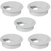 Resim Üstü Kablo Kanalı Deliği Kapağı Beyaz Masa Kapağı 8 cm (5 Adet) 