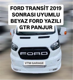 Resim Ford Transit 2019 Sonrasına Uyumlu Beyaz Ford Yazılı Gtr Panjur 