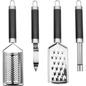 Resim 5DM Siyah Saplı Paslanmaz Çelik 4'lü Kombine Mutfak Seti 