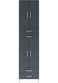 Resim Arges Dolap 3 Raflı 4 Çekmeceli 4 Kapaklı 60x30x243 Antrasit-... Antrasit 