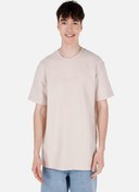 Resim Comfort Fit Yuvarlak Yaka Düz Erkek Bej Pamuk Kısa Kol Tişört Colin's