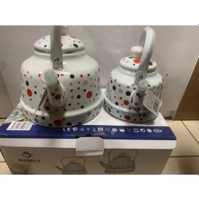 Resim Ebru Emaye 16 /22 Takım Çaydanlık 