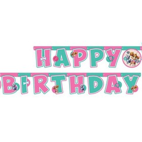 Resim Paw Patrol Skye Happy Birthday Yazısı Banner Parti Süsü Doğum Günü Afişi Tüm Yaşlar 