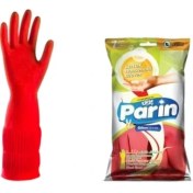 Resim Parın Parin Uzun Konçlu Lateks Bulaşık ve Temizlik Eldiveni,m Beden 1 Çift 