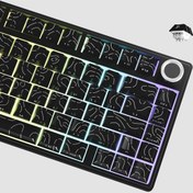 Resim 1 Set of Cool High-Line Keycaps, Orijinal Yükseklik, 97 Tuş, İki Renkli Enjeksiyon, Dayanıklı Font ve Line Şeffaf DIY Tuş Kapları, Çatlama Işık Etkisi Periferik, Siyah/Beyaz İki Renk Seçeneği, Ofis/Oyun için Uygun 