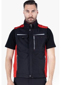 Resim Softshell Yelek Siyah - Kırmızı 