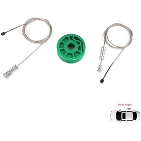 Resim Audi A4 S4 B5 94-2002 4/5 Kapı İçin Arka Sağ Cam Kriko Tamir Seti 