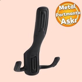 Resim Badem10 Metal Portmanto Vestiyer Duvar Dolap Elbise Askısı Mat Siyah Mobilya Kapı Askılığı Aparatı 