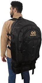 Resim Baggor 90 Litre Körüklü + Ayakkabılık Su Geçirmez Çok Gözlü Laptop Bölmeli Destek Kemerli Erkek Bayan Okul-Kampçı-Seyahat-Dağcı-Outdoor-Trekking Sırt Çantası 