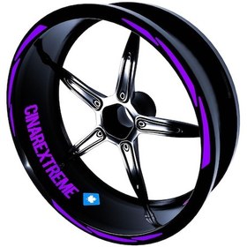 Resim 3 Parça Tasarımlı Patlıcan Moru Jant Şeridi Sticker Çınar Extreme 
