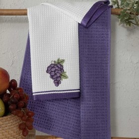 Resim Maxstyle Pamuk Üzüm Desenli 2 Parça Mutfak Havlusu 40x60 cm 