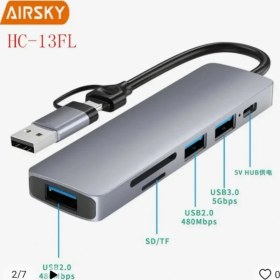 Resim Airsky HC13FL 5 In 1 USB Type-C 2 In 1 Çevirici 