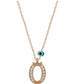 Resim Gumush Gümüş Nazar Rose Ö Harfi Kadın Kolye 