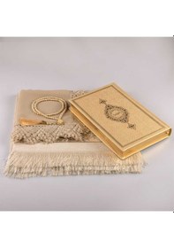 Resim Şal + Seccade + Tesbih + Kuran Hediye Seti (Orta Boy. Gold) N11.3040 