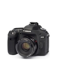 Resim Easycover Canon 80D Silikon Kılıf Ecc80Db (Siyah) 