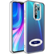 Resim Fibaks Redmi Note 8 Pro Kılıf Kamera Lens Korumalı Şeffaf Renkli Logo Gösteren Parlak Kapak 