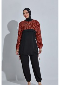 Resim Spor Likra Tam Kapalı Tesettür Mayo 6483 Siyah06 Siyah 