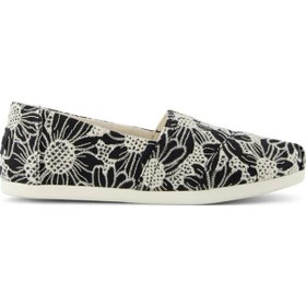 Resim 10021888 Black/natural Espadril / Keten Kadın 10021888 10021932 Toms Alpargata Classic Oversized Fl 10021888 Black/natural Siyah - Krem 