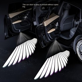 Resim 2/1 adet Angel Wings Araba Kapısı Hoşgeldiniz Işıkları - Mini, Taşınabilir Tasarım ile LED Aydınlatma, Pil ile Çalışır (Piller Dahil Değildir) - Etkinlik Erişimi ve Parti Atmosferi için İdeal, Araba Kapısı için Hoşgeldiniz Işığı, Pil Olmadan 