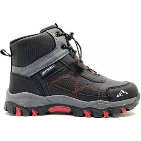 Resim Cool Alfa Siyah-kırmızı Kauçuk Taban Kaymaz Erkek Çocuk Outdoor Bot 001 