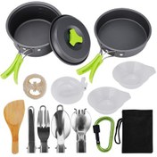 Resim Moveevo "kampçılar İçin Pratik Alüminyum Tencere Seti - 10 Parça Kompakt Seyahat Ekipmanı" Gümüş 