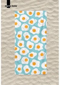 Resim Marte Home Eggs / Yumurtalar - Baskılı Plaj Havlusu MAvi 
