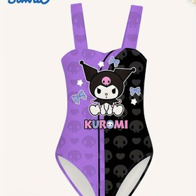 Resim Sanrio için for kuromi Mayo - Sevimli Karikatür Tasarımı, Esnek Kumaş, Kolsuz Tek Parça Mayo Kızlar İçin, İdeal Plaj ve Yaz Hediyesi, Plaj Mayo|Oyun Sever Tasarım|Esnek Kumaş 