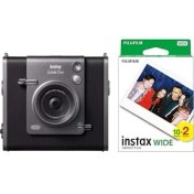 Resim Instax Wide Evo Siyah Hybrid Fotoğraf Makinesi ve 20'li Wide Film 