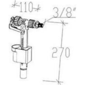 Resim Tema Siamp Rezervuar Iç Takım Flatör 95-Y Yandan Su Girişli 3/8 " 