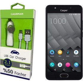 Resim Case Man Casper Via M2 Araç Şarj Cihazı Adaptör + Data Kablosu Hızlı Şarj Özellikli 