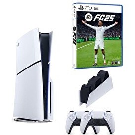 Resim Sony Playstation 5 Slim CD Edition - 2. DualSense PS5 Kol - Şarj istasyonu - Fifa FC 25 PS5 Oyun (İthalatçı Garantili) 