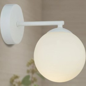 Resim Apliqa Elvin Beyaz Duvar Lambası Yatak Odası-Yatak Başı-Banyo İçin Modern Aplik 