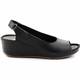 Resim Bambi Siyah Leather Kadın Dolgu Topuklu Ayakkabı K05717250403 