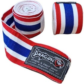 Resim Dragondo 83818 Thailand Bayraklı 3,5 Metre Elastik Bandaj Boks Bandajı Muay Thai Bandajı Kick Boks Bandajı Kırmızı 