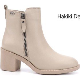 Resim Gönderi(R) Gönderi R Kadın Bej Fermuarlı Kalın Topuklu Hakiki Deri Bot Gkzb13453427 Bej 