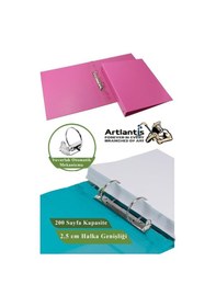 Resim Pembe 2 Halkalı Klasör 2 Adet A4 Pvc Öğrenci Ve Ofis Tipi Evrak Sunum Talebe Büro Klasörü İç Cepli Otomatik Mekanizmalı Pembe 