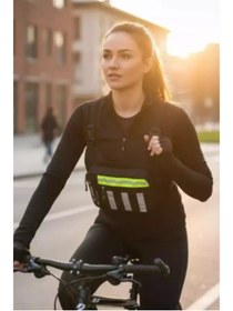 Resim SEVENTEEN 4983 Motosiklet ve Bisiklet Kullanıcıları İçin Unisex Reflektörlü 3 Bölmeli Göğüs Çantası 