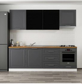 Resim Minar 240 Cm Mbr C+alm. Cam Mutfak Dolabı Byz Ant 240-mcacba1 