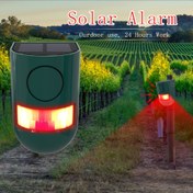 Resim Güneş Enerjili Dış Mekan Hareket Sensörlü Alarm, 129dB Yüksek Desibelli Uyarı ve 6 LED Yanıp Sönen Güvenlik İkazlı, Tavuk Kümesi, Bahçe Villa vb. Alanlar için Ideal Açık Havada Kurulumlu Hareket Detektörlü Çözüm 