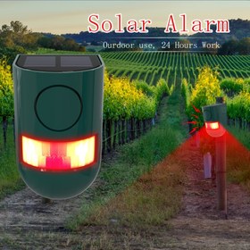 Resim Güneş Enerjili Dış Mekan Hareket Sensörlü Alarm, 129dB Yüksek Desibelli Uyarı ve 6 LED Yanıp Sönen Güvenlik İkazlı, Tavuk Kümesi, Bahçe Villa vb. Alanlar için Ideal Açık Havada Kurulumlu Hareket Detektörlü Çözüm 