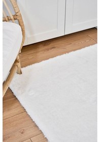 Resim Apex Halı Beyaz Peluş Dokulu Kaydırmaz Dekoratif Halı Beyaz 