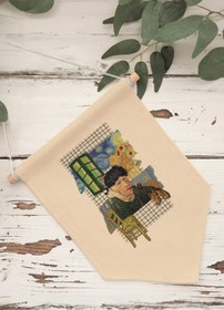 Resim Balkon Pinterest Duvar Dekoru, Van Gogh Sanat Serisi, Kanvas Flama Askılı Duvar Örtüsü NO:420 - Renkli - 10 / 50 x 70 