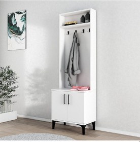 Resim Ferniso Mobilya Portmanto Vestiyer Beyaz 