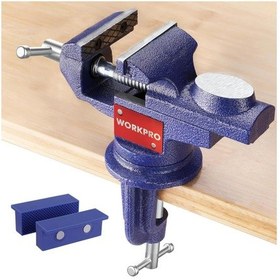 Resim Workpro Wp233010 65mm 360 Döner Tabanlı Örslü Profesyonel Mini Tezgâh Mengene 