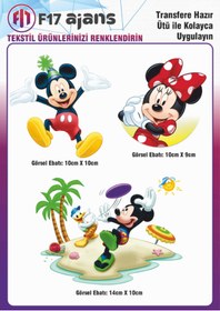 Resim F17 Ajans Ütü Ile Yapışan Tekstil Dtf Baskı Görseli Mickey Mouse 