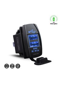 Resim Ch-22 3.1a Çift Usb 12-24v Marin Gömme Tip Araç Şarj Soketi 